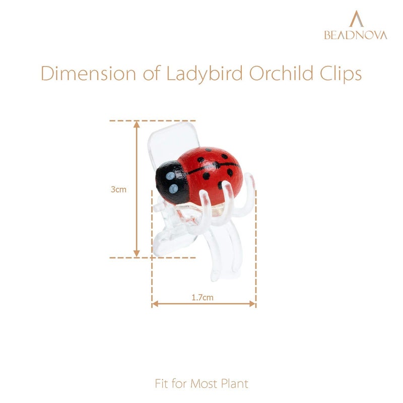 BEADNOVA Orchid Clips 30Pcs Ladybug Plant Clips Orchid Support Clips Vine Clips Plant Clips for Support Flower Orchid Vine (Mix Color, 30PCS) - Image 2